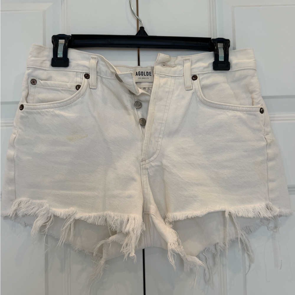 Agolde white Parker shorts size 25 - Picture 1 of 2